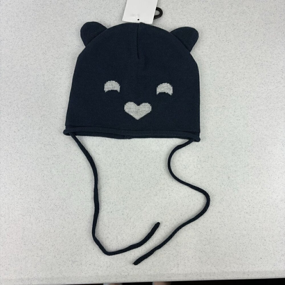 Polarn O. Pyret Navy Bear Winter Cap NWT 4-9M
